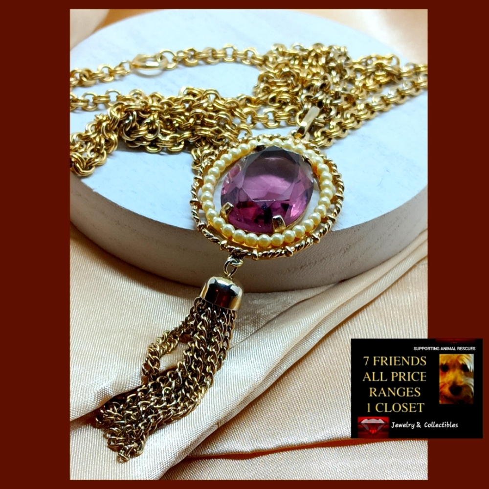 Fashion Costume Purple Pearl Necklace